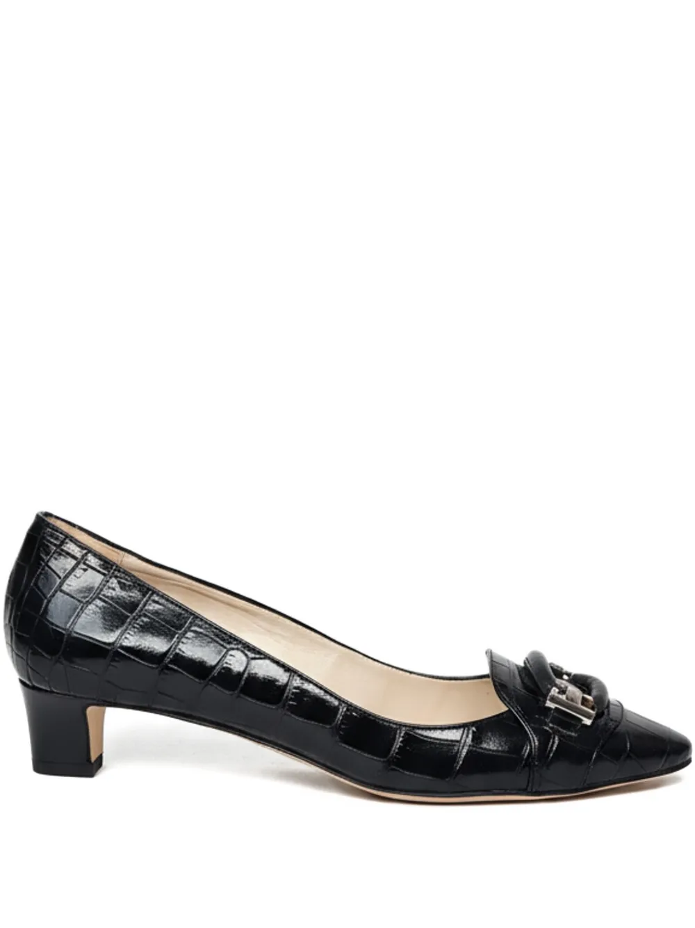 Tod's embellished leather heels - Nero