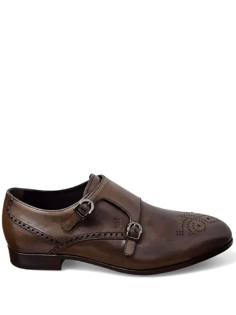 Tod's buckle leather monk shoes