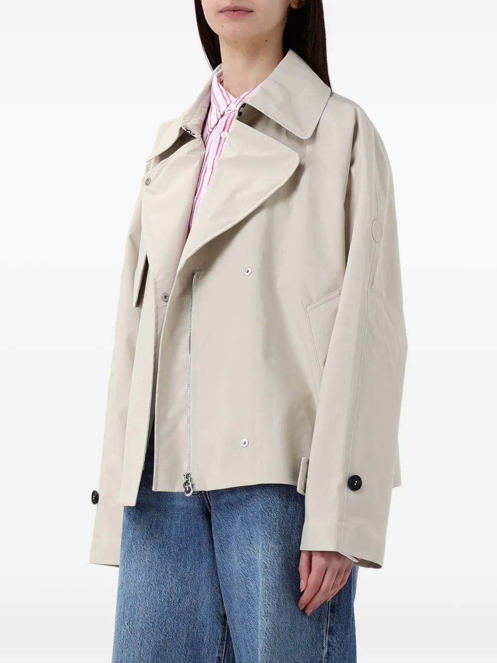 Save The Duck Greta Zip-up Trench Jacket In White