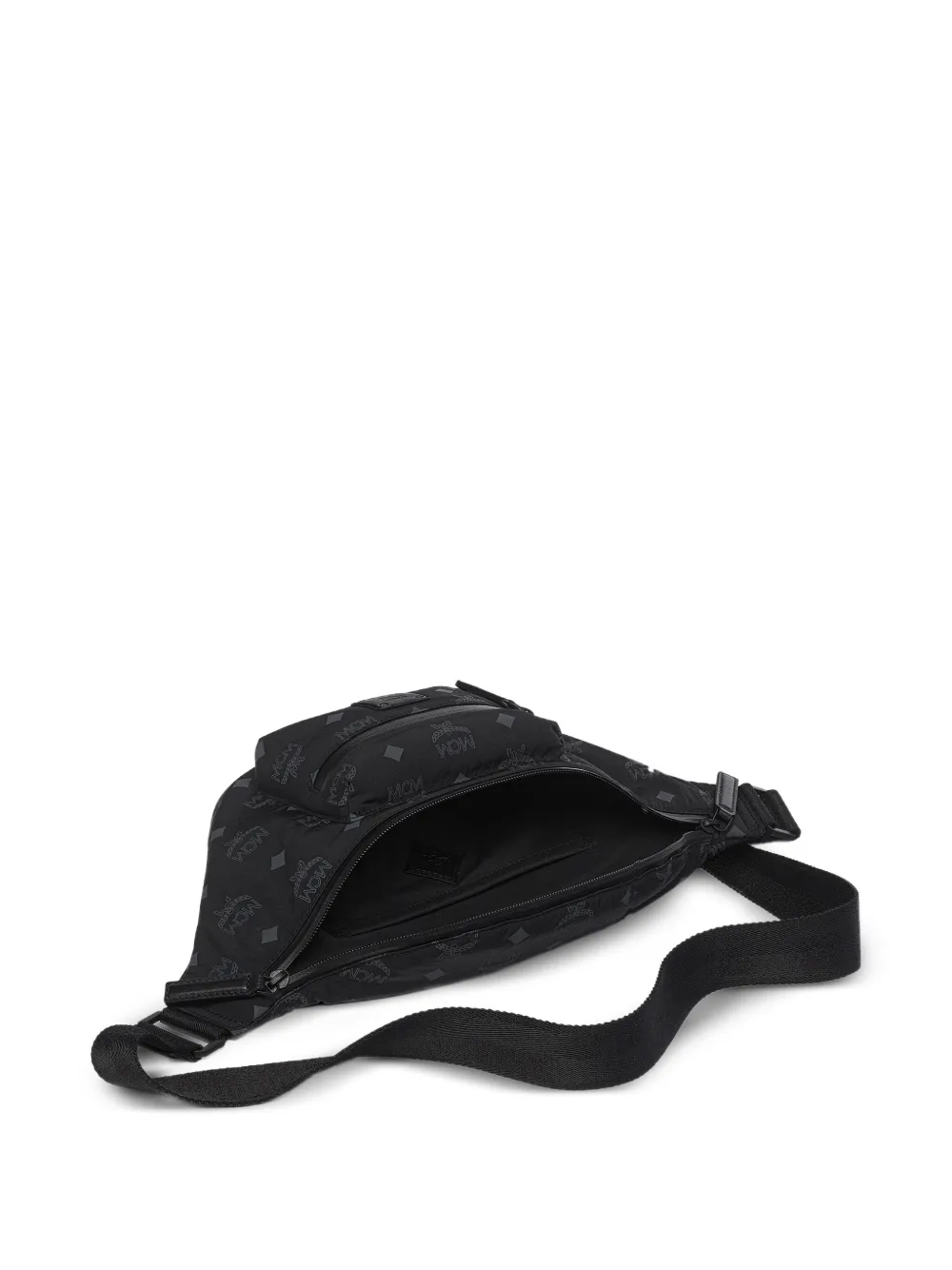 Mcm Fursten Monogram-pattern Belt Bag In Black