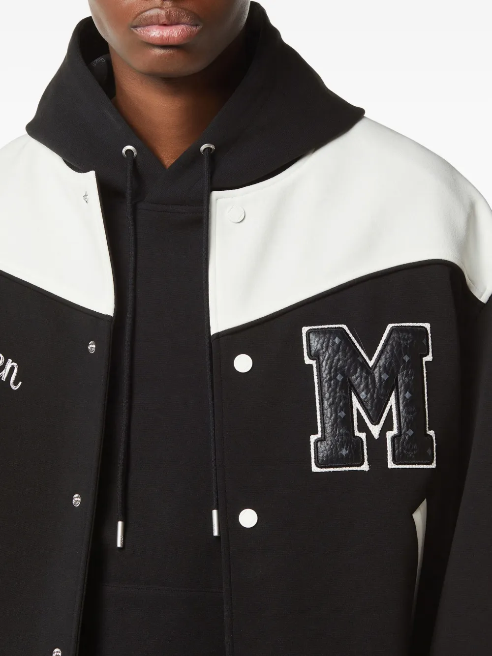 Mcm München Ponte Varsity Bomber Jacket In Black