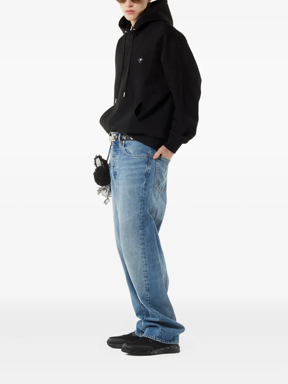 Mcm Essential Ponte Logo-patch Hoodie In Black