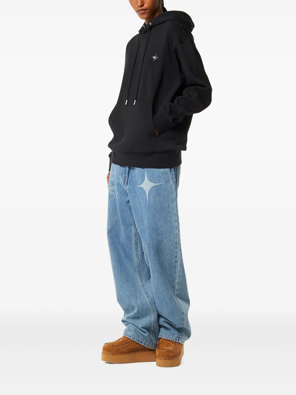 MCM Essential Ponte hoodie met logopatch Zwart