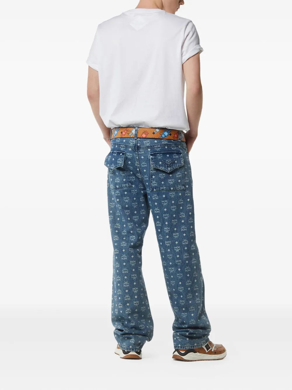 Mcm Essential Logo-pocket T-shirt In White