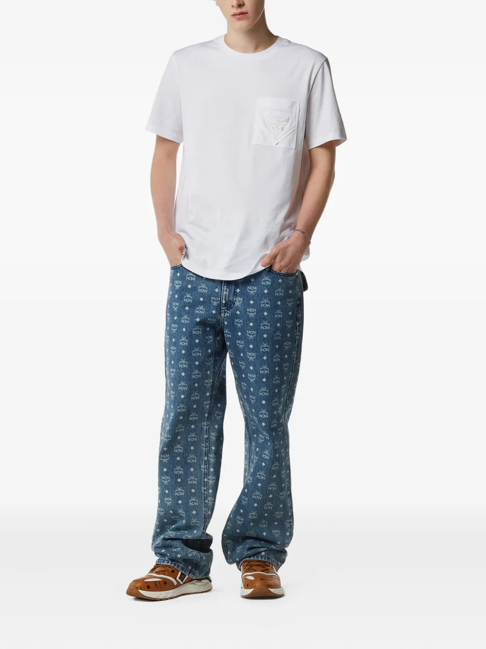 MCM Essential T-shirt met logopatch - Wit