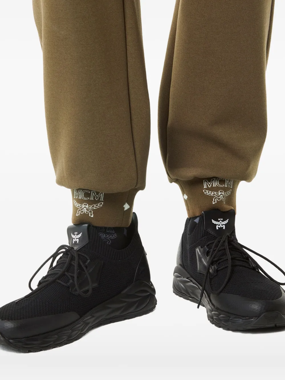 Mcm Logo Ponte Track Pants In Brown