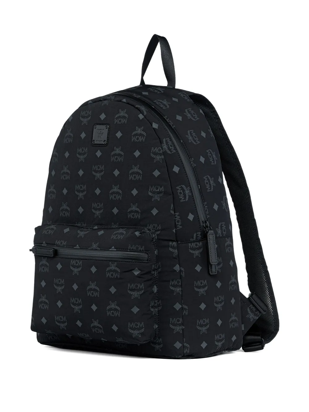 Mcm Stark Monogram-pattern Packable Backpack In Black