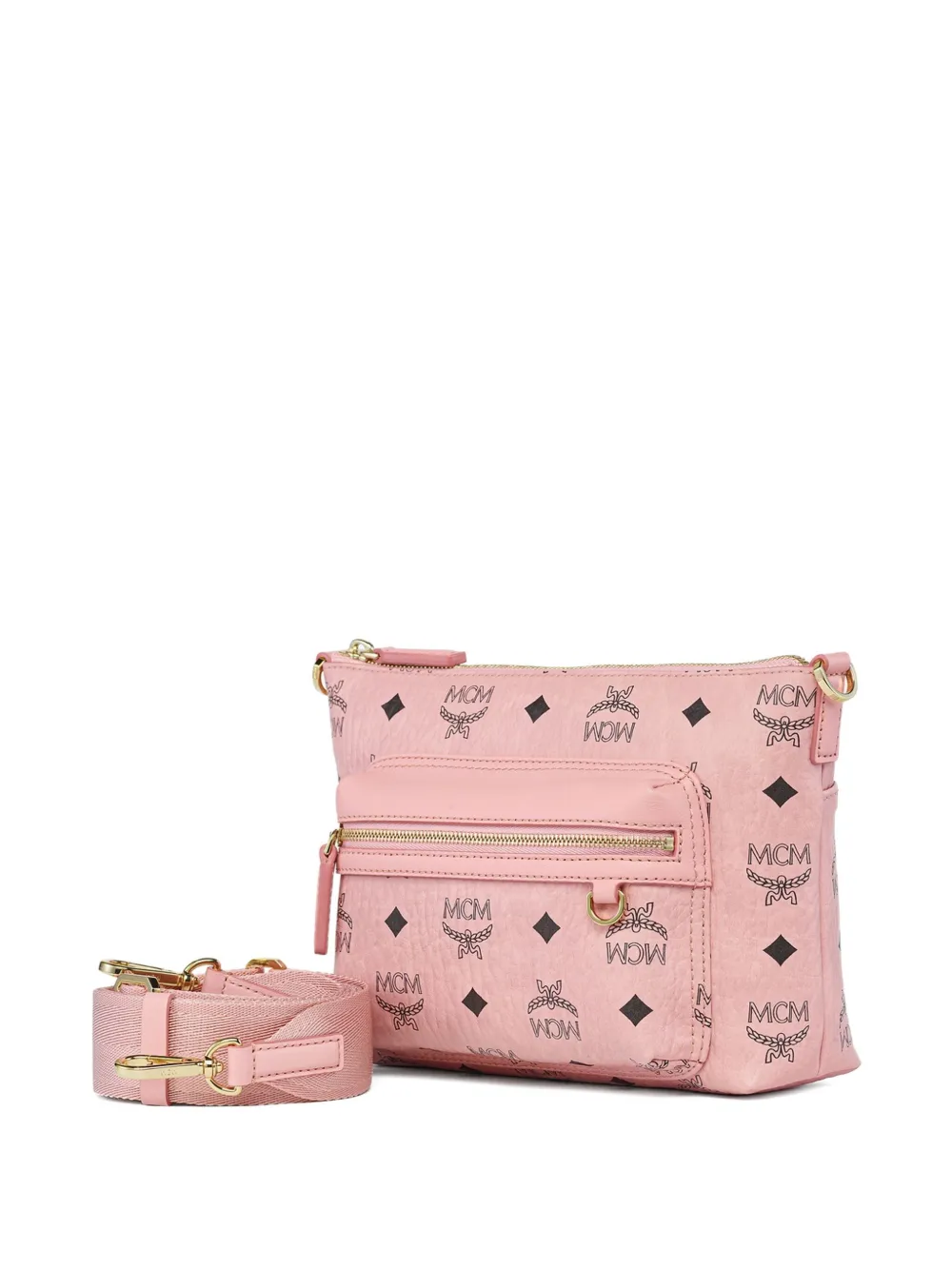 MCM Aren Visetos kleine crossbodytas Roze