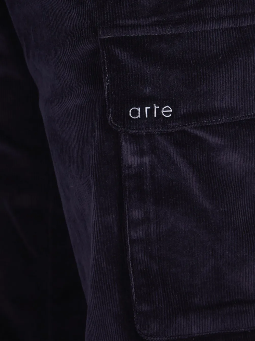 Arte Antwerp Ribfluwelen broek met zak Blauw