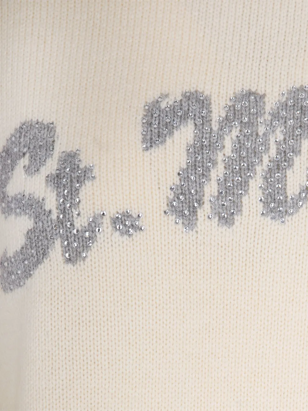 MC2 Saint Barth Trui met ronde hals en kralen Beige