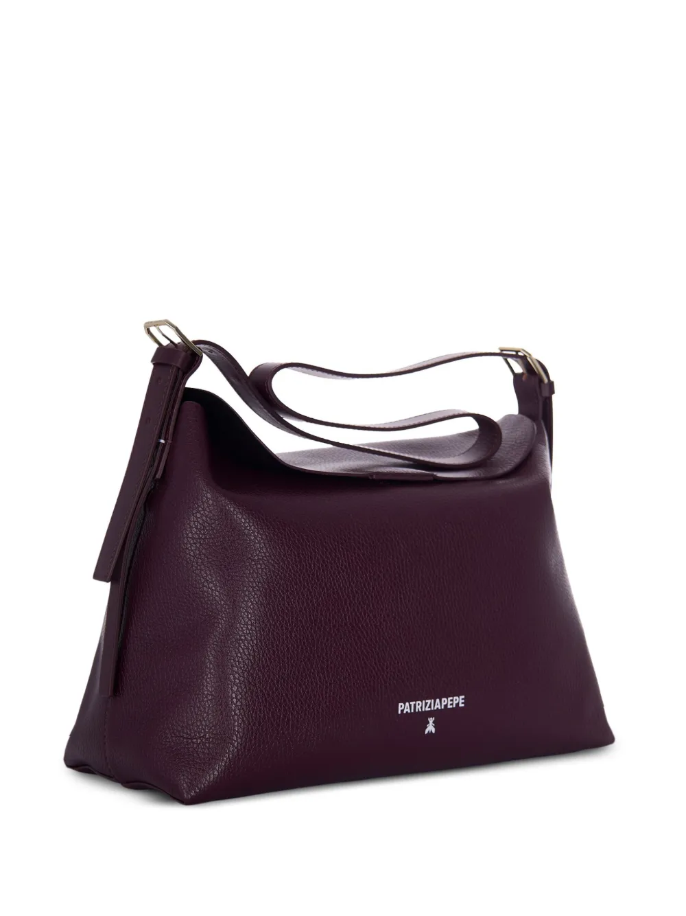 Patrizia Pepe Large Never Complete Adjustable-strap Leather Shoulder Bag In Purple