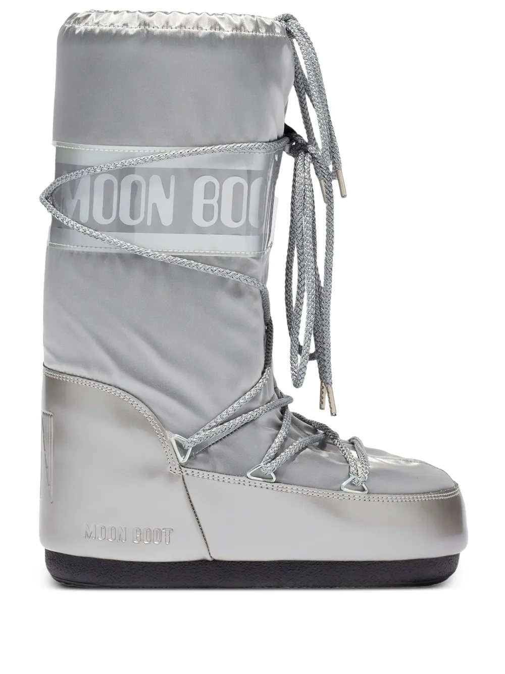 Moon Boot Icon Glance Logo Lace-up Boots In Gray