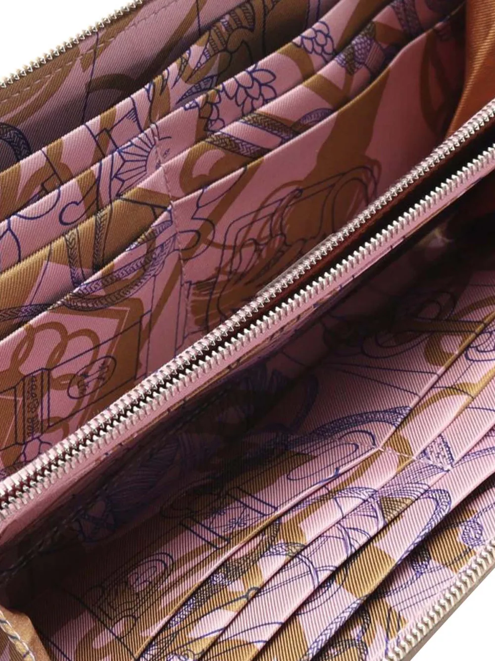 HERMES Pre-owned 2022 Epsom Silk Azap Zip Wallet Long Wallets In Brown