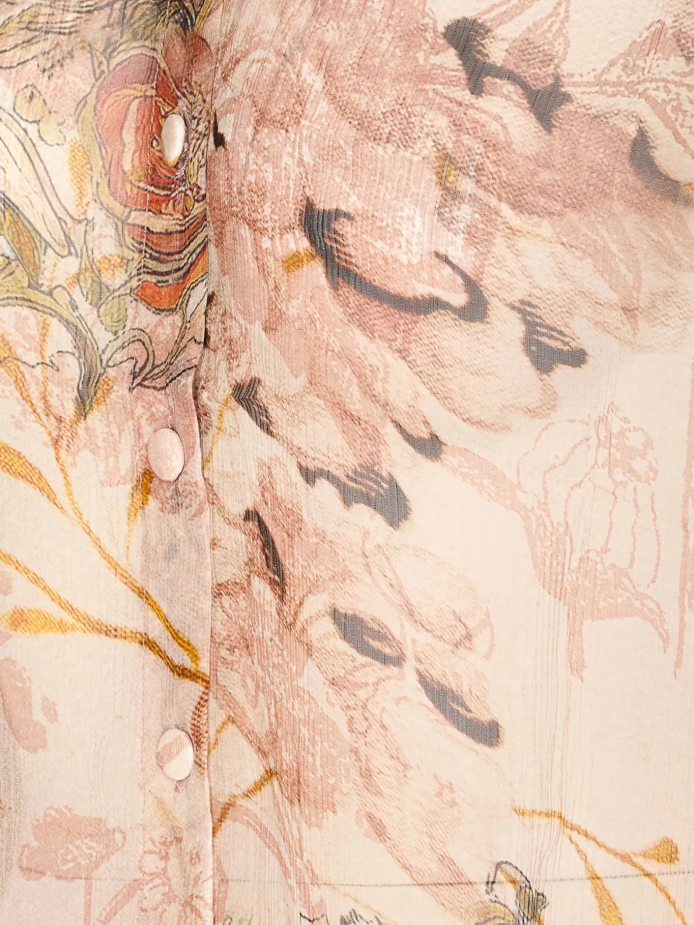 Yavi Button Printed Shirt In Neutral