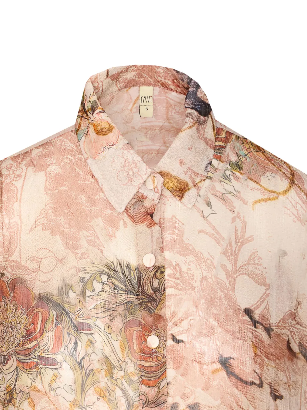 Yavi Button Printed Shirt In Neutral