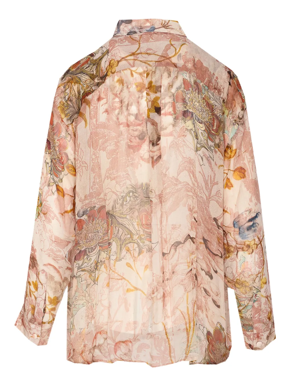 YAVI Blouse met print en knopen - Beige