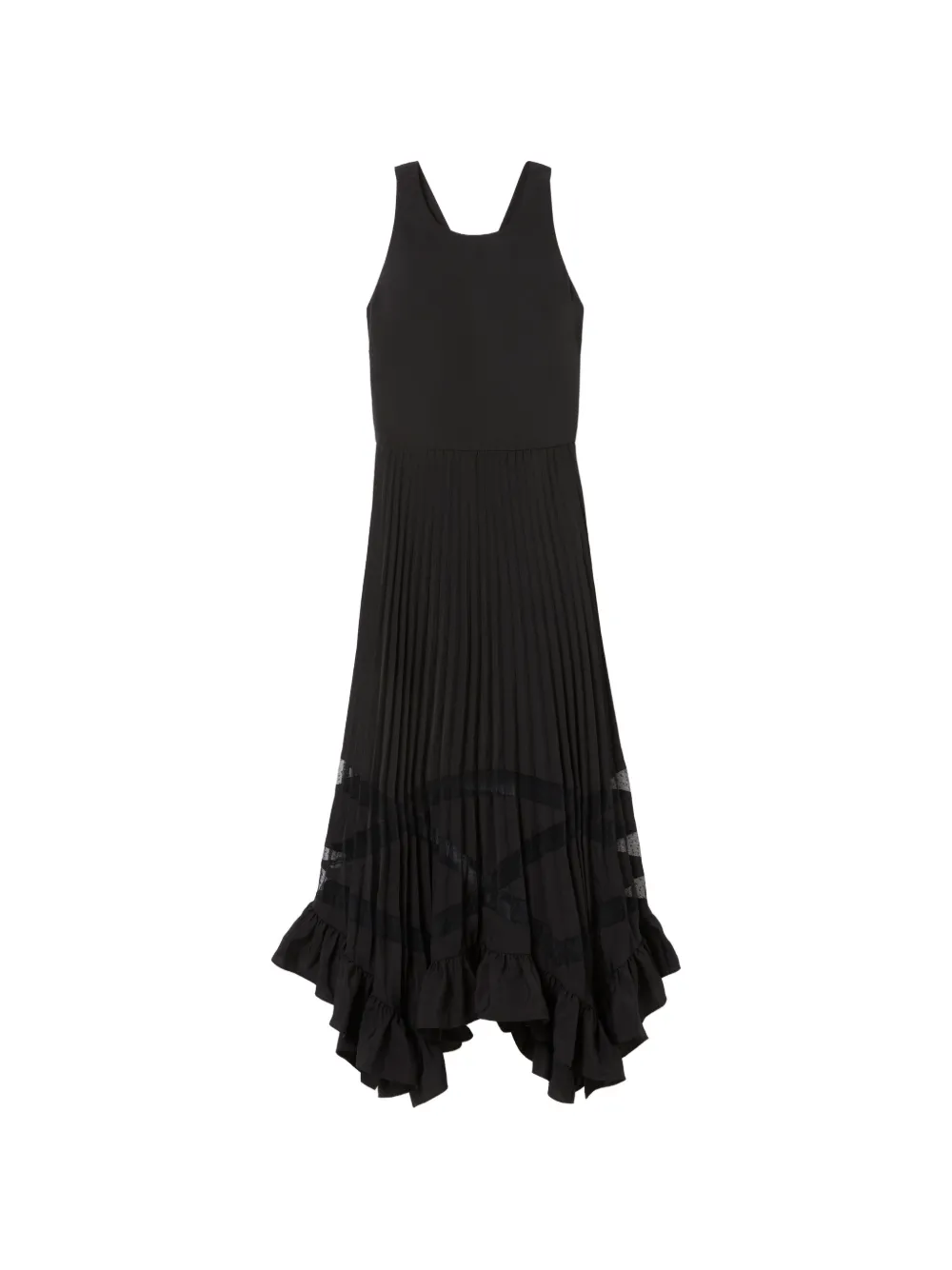 Claudie Pierlot pleated ruffled-hem dress - Nero
