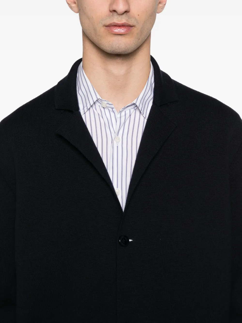 FURSAC Vest met knopen en kraag Blauw