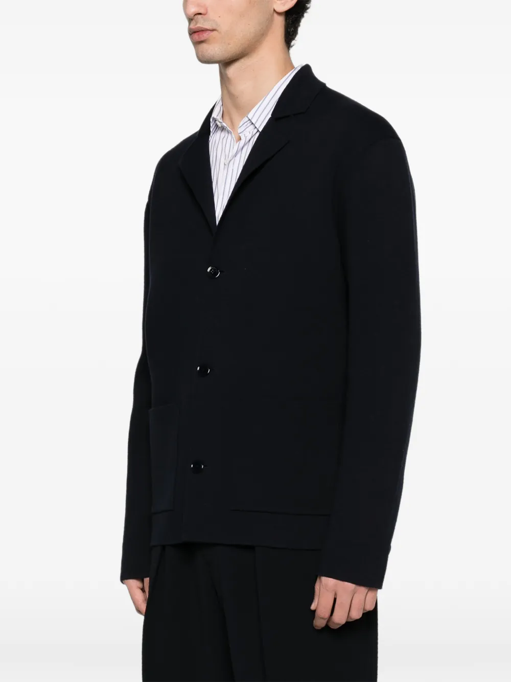 Fursac Collared Button-front Cardigan - Blue 