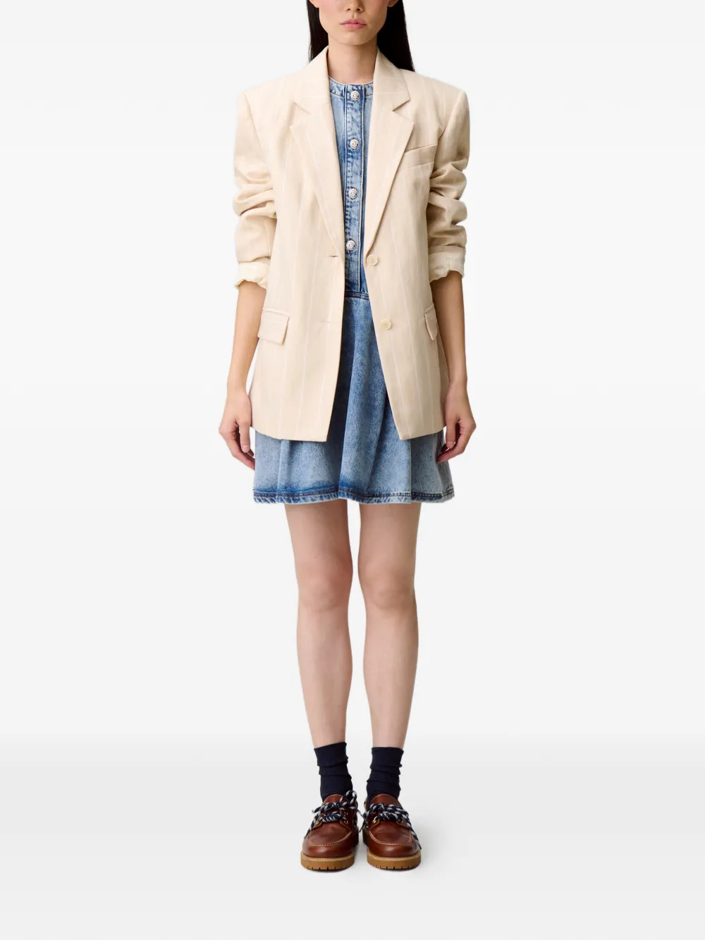 Claudie Pierlot buttoned denim day dress - Blauw