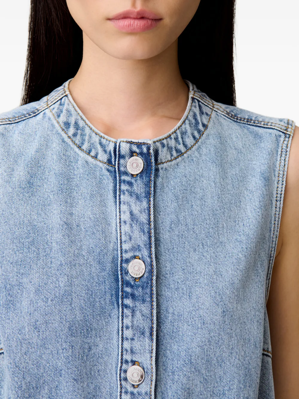 Buttoned Denim Day Dress