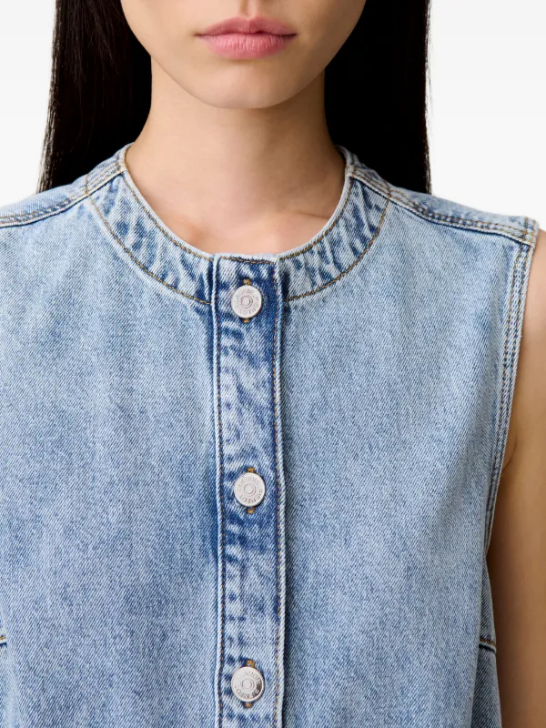 claudie pierlot denim dress Claudie Pierlot Buttoned Denim Day Dress
