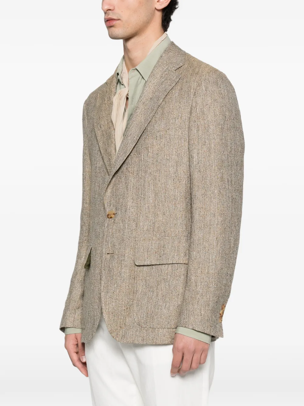 Single-Breasted Notched-Lapel Blazer
