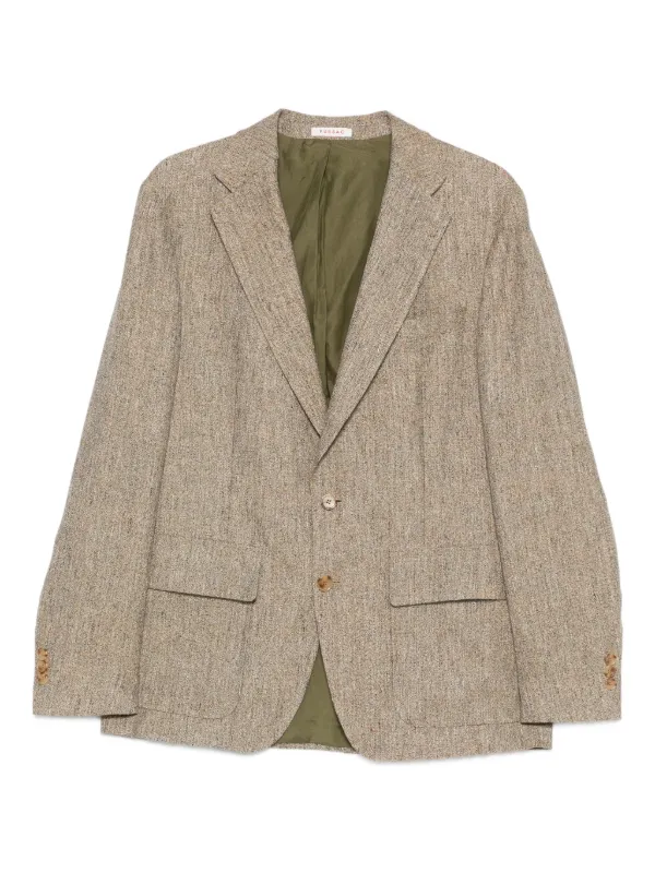 FURSAC Single-breasted Notched-lapel Blazer in Brown