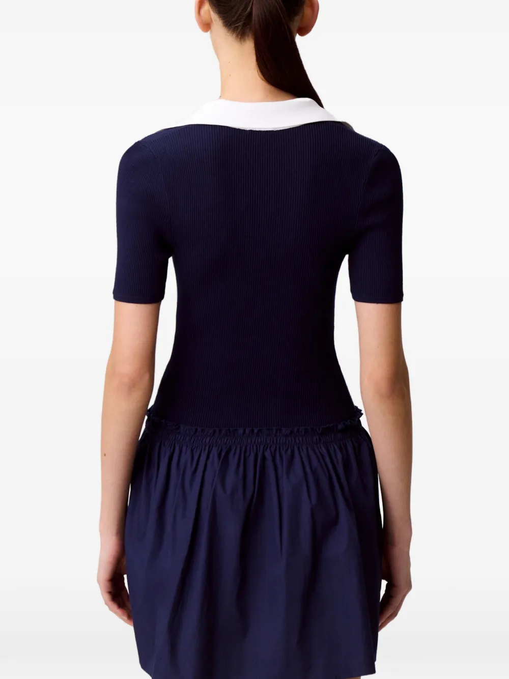 Claudie Pierlot Mini-jurk met V-hals en A-lijn Blauw