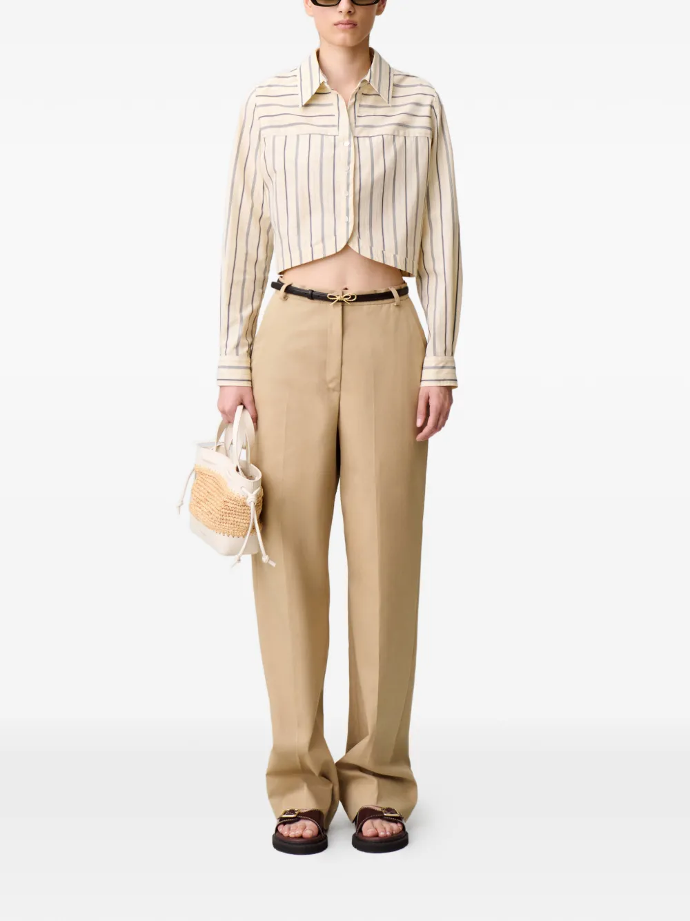 Claudie Pierlot Gestreepte blouse - Beige