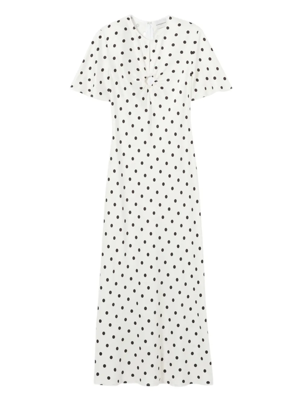 Claudie Pierlot Abito lungo a pois con cut-out - Bianco