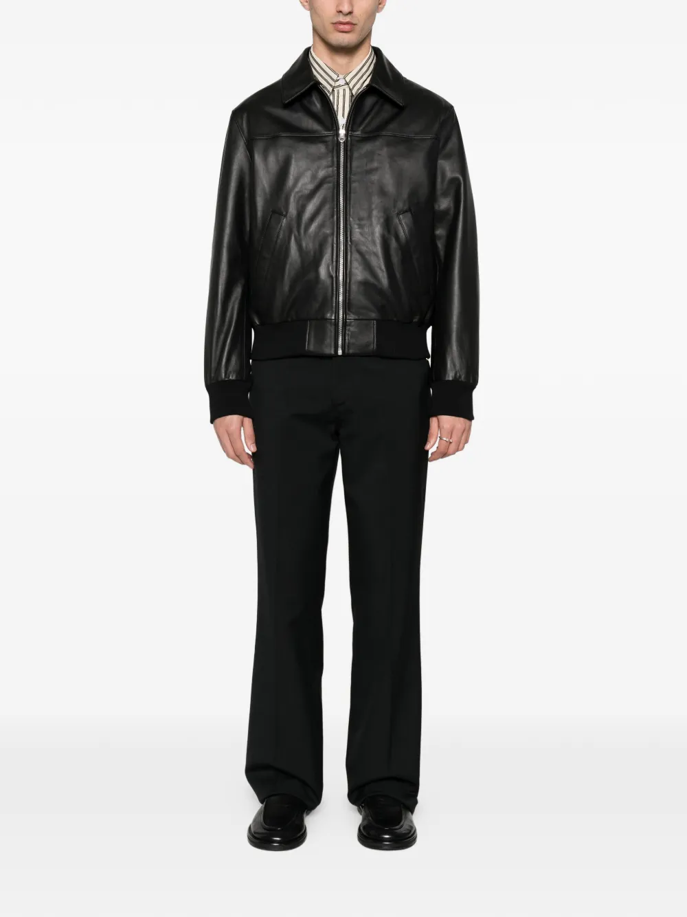 FURSAC zip-up leather shirt jacket | Leather Jackets | Image 2