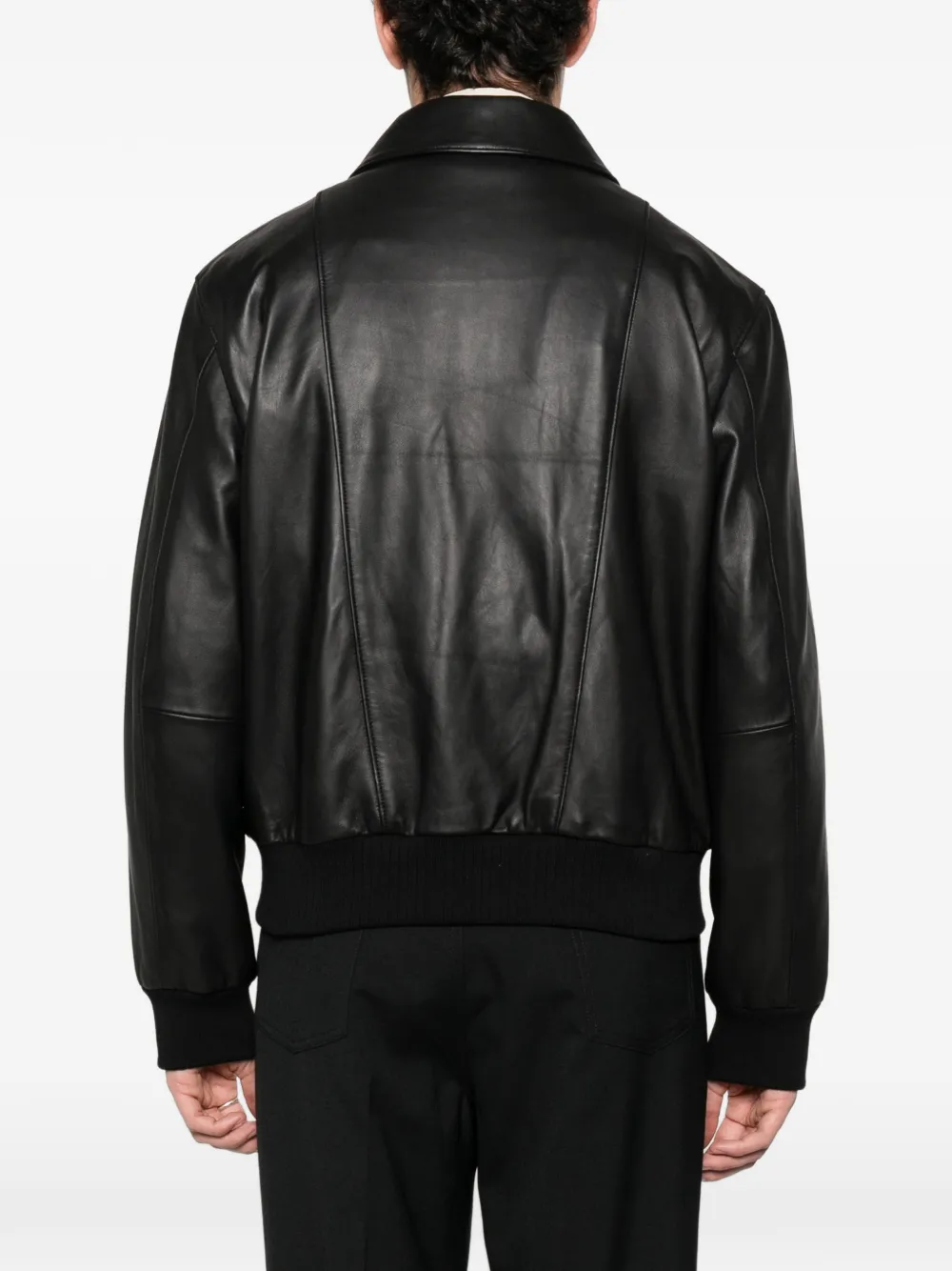 Fursac Zip-up Leather Shirt Jacket In Black
