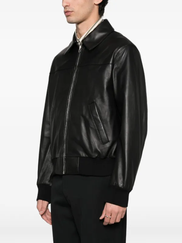 FURSAC ジップアップ レザーシャツジャケット | ブラック | FARFETCH JP