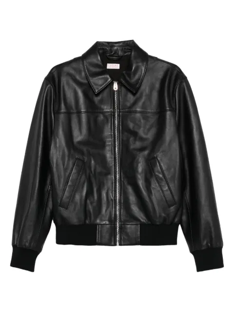 FURSAC zip-up leather shirt jacket