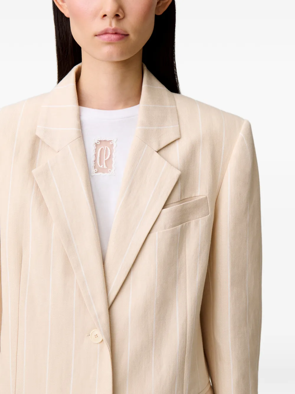 Claudie Pierlot Blazer met krijtstreep Beige