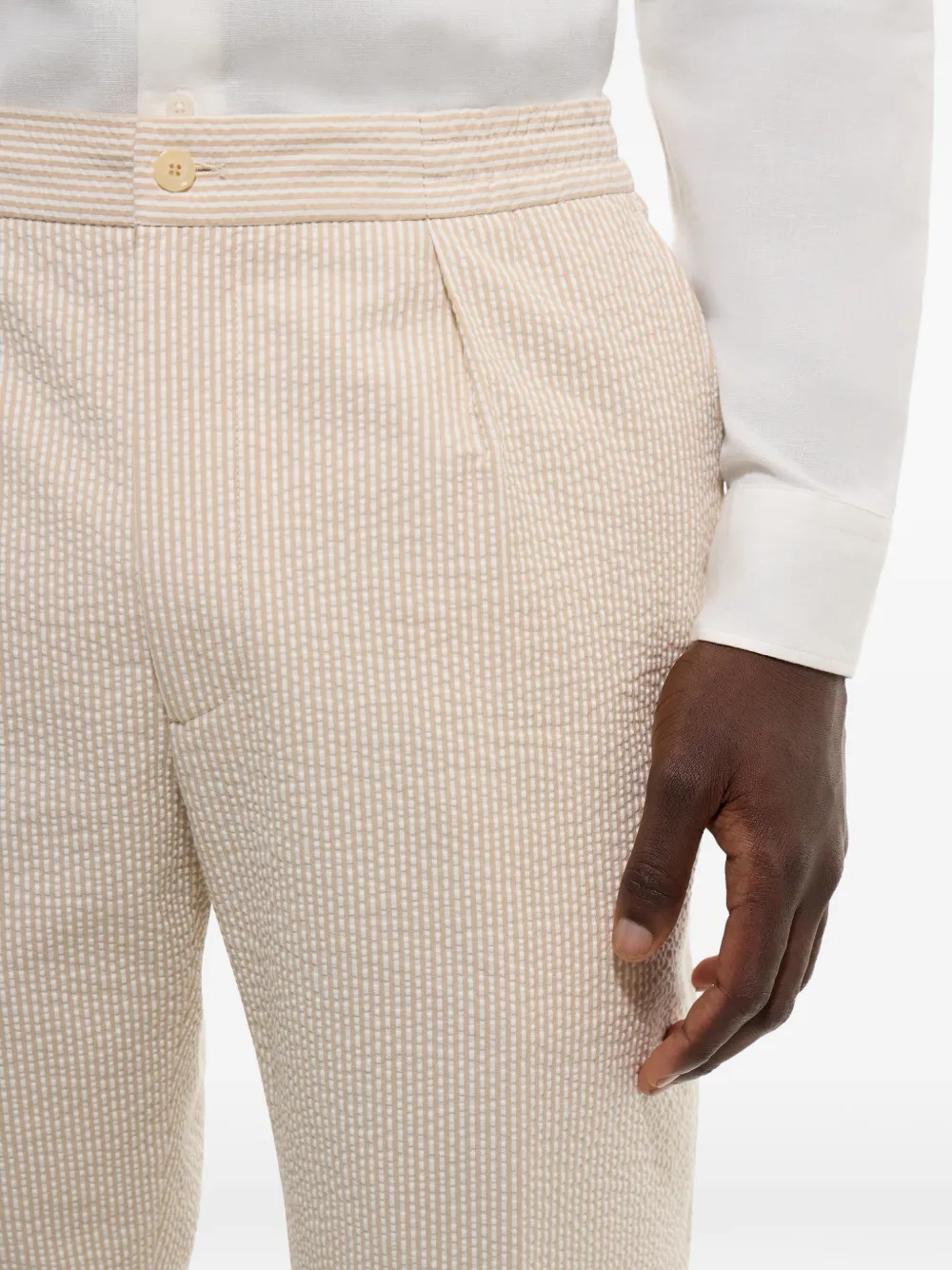 FURSAC Gestreepte broek Beige
