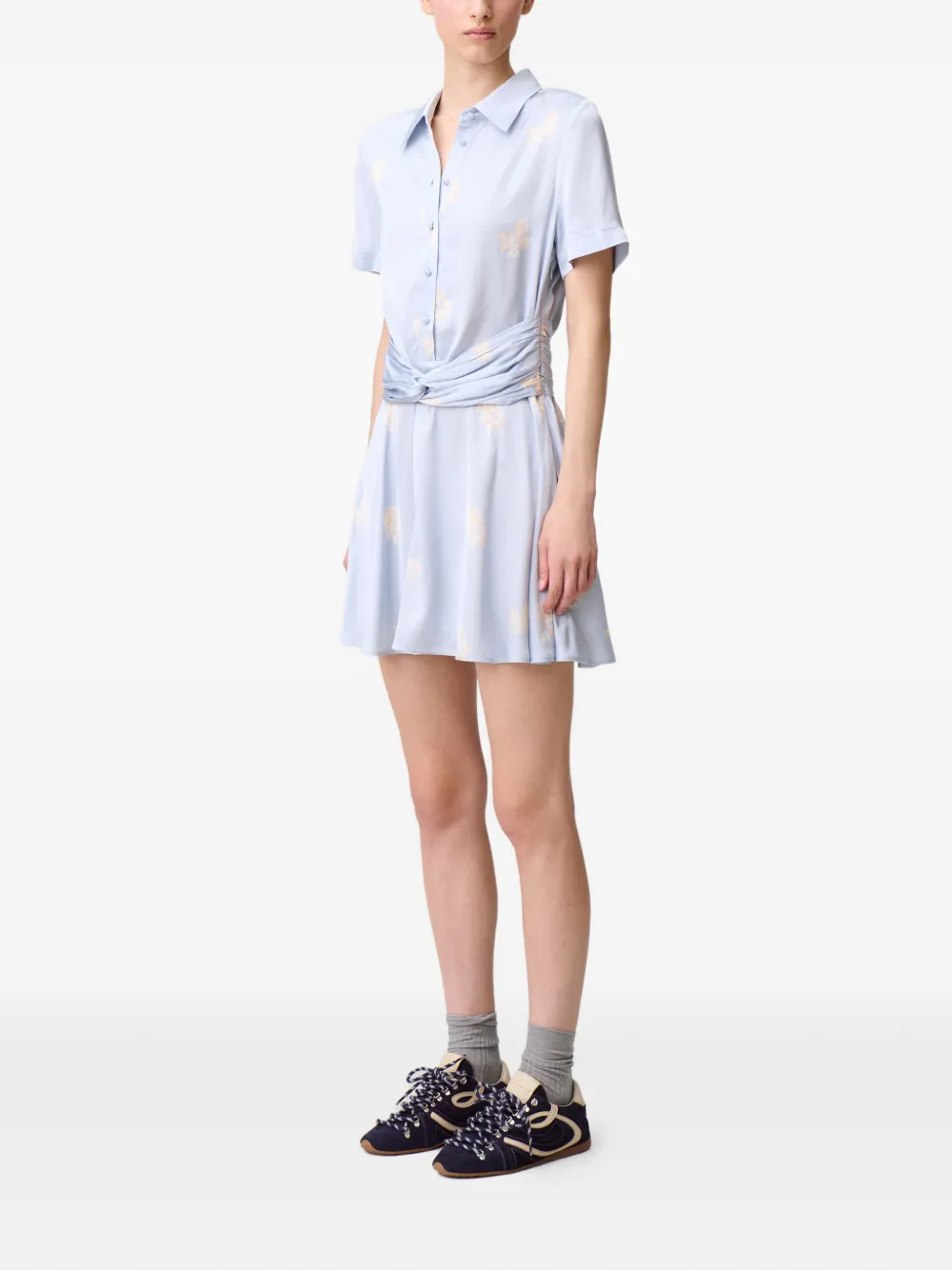 Claudie Pierlot Mini-jurk met bloemenprint Blauw