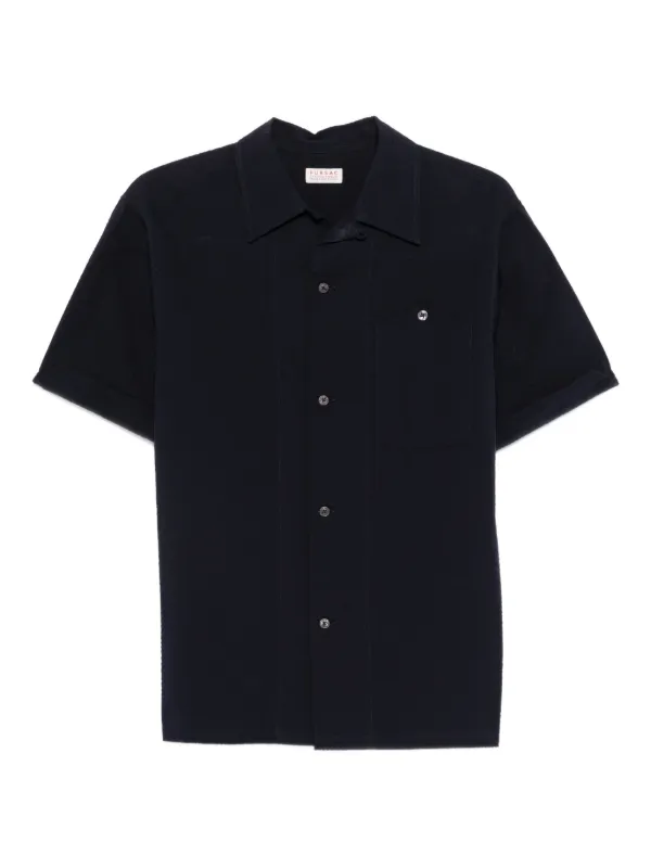 FURSAC Patch-pocket Textured Shirt in Blue