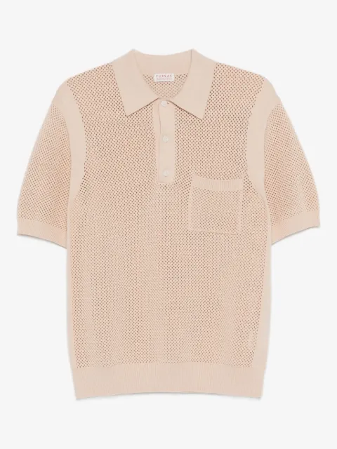 FURSAC pocket openwork polo shirt
