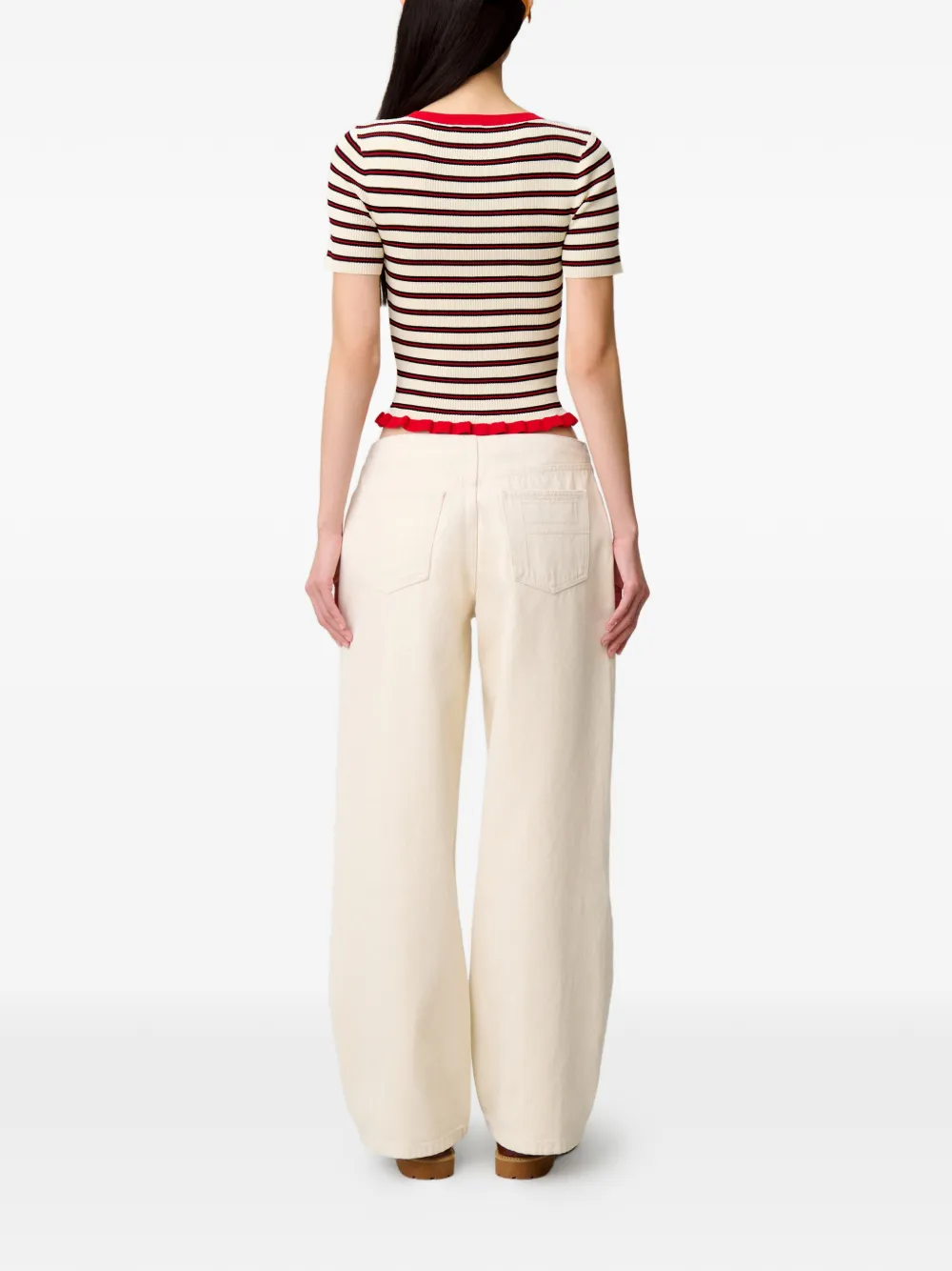 Claudie Pierlot Ecru denim broek Beige