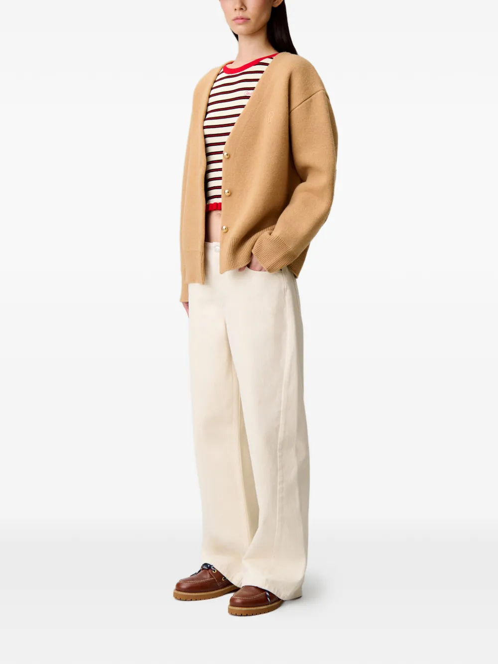 Claudie Pierlot Ecru denim broek Beige