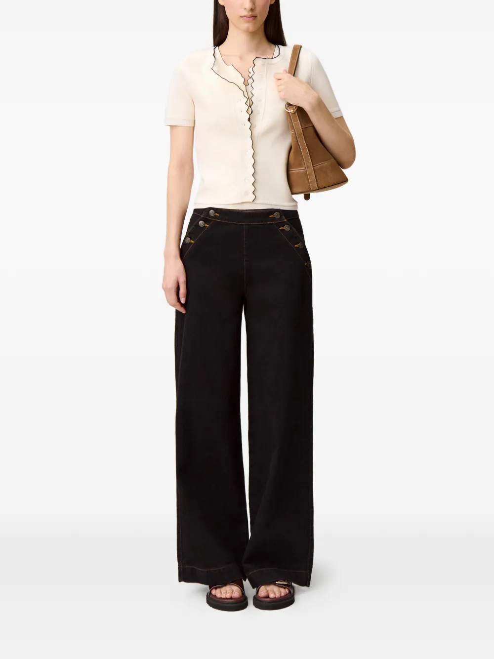  Claudie Pierlot Button-fastening Top - Neutrals 