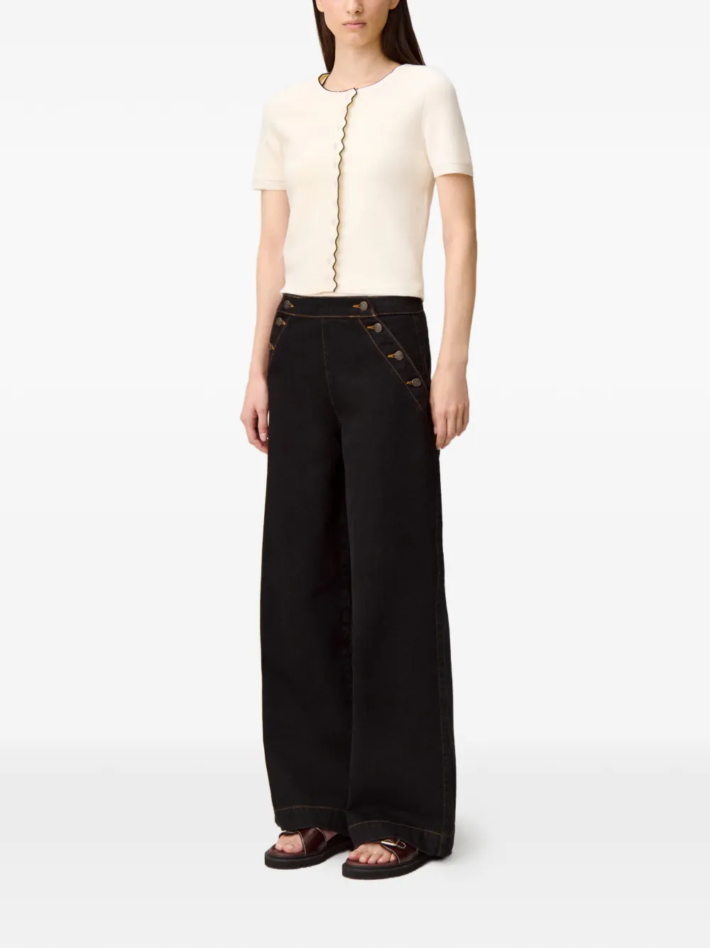  Claudie Pierlot Button-fastening Top - Neutrals 