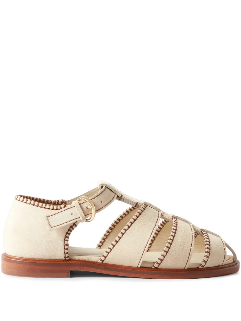 Claudie Pierlot Sandalen met contrasterend stiksel Beige