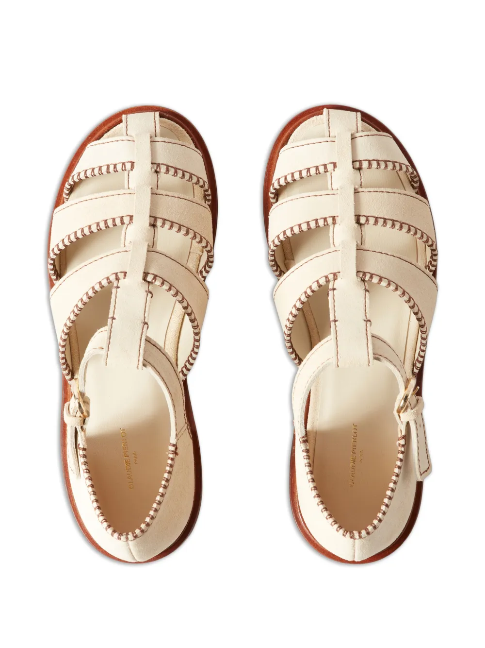 Claudie Pierlot Sandalen met contrasterend stiksel Beige