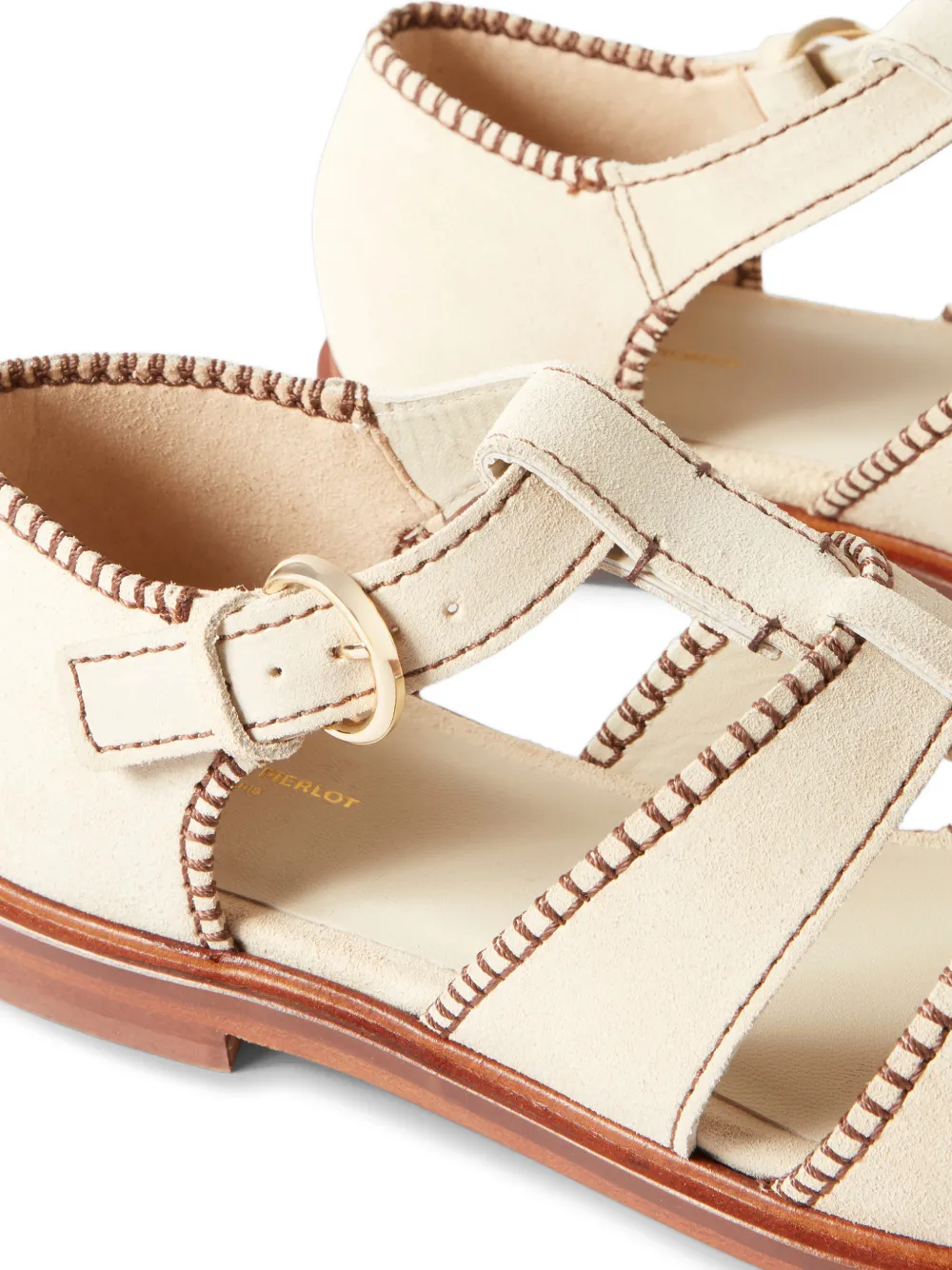 Claudie Pierlot Sandalen met contrasterend stiksel Beige