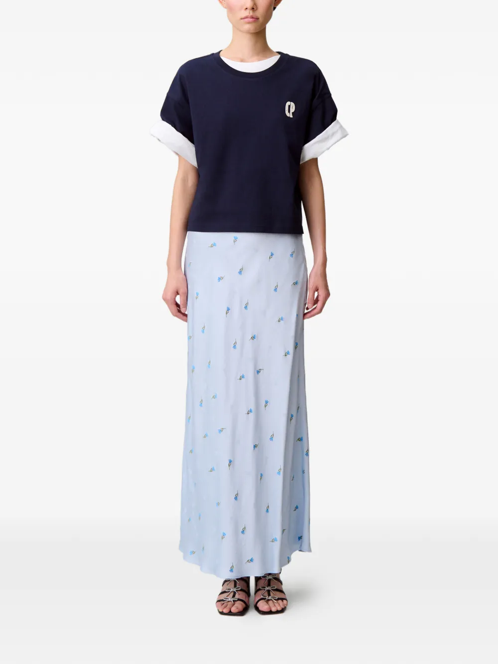 Claudie Pierlot Midi-jurk met bloemenprint - Blauw