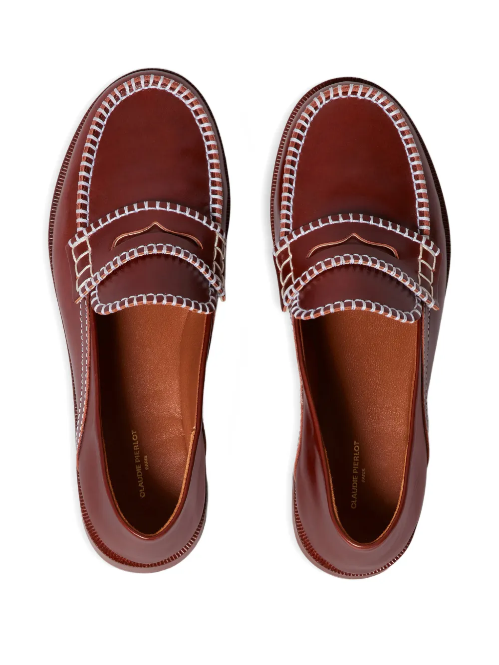 Claudie Pierlot Loafers met gestikt detail Bruin