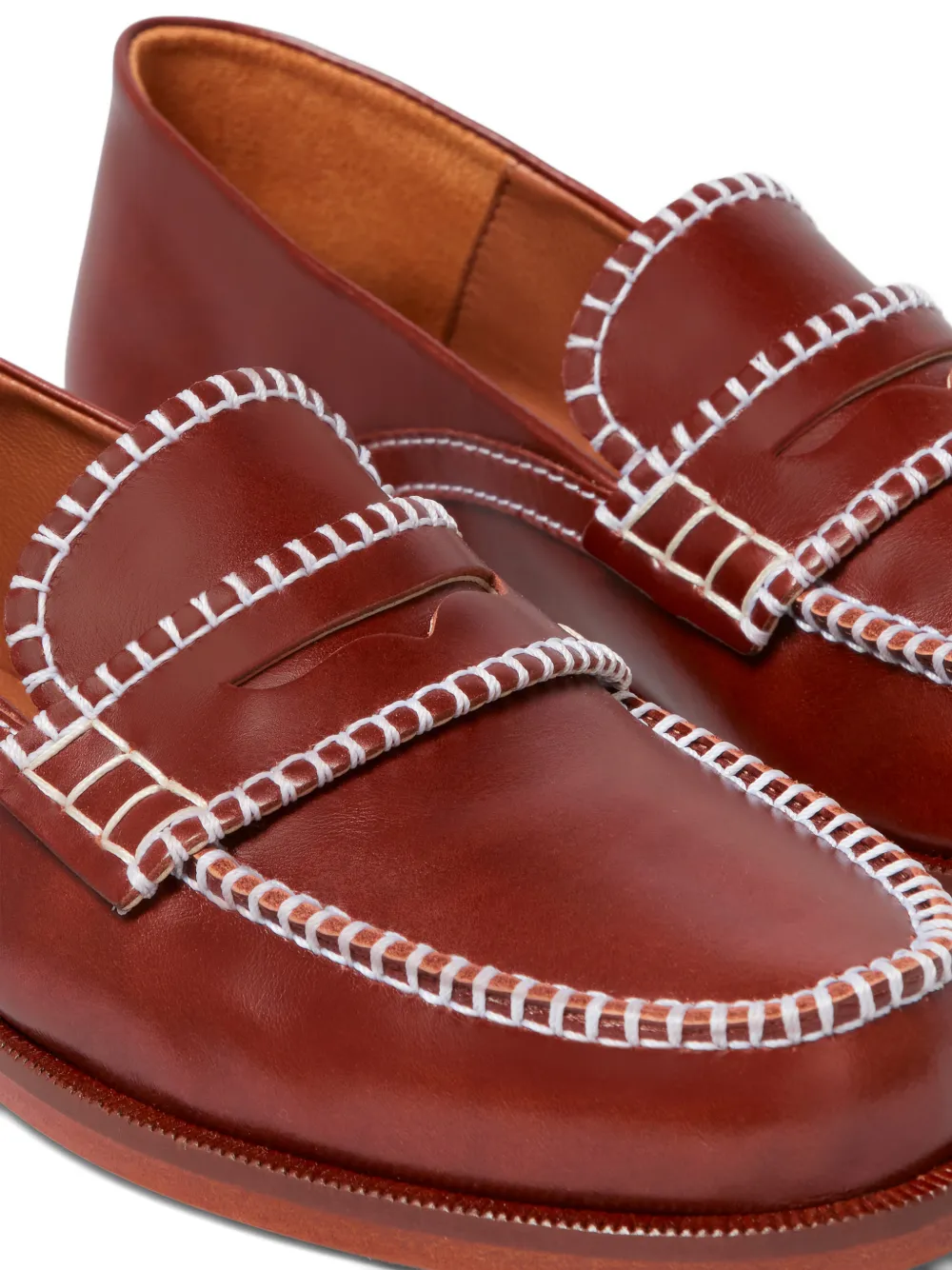 Claudie Pierlot Loafers met gestikt detail Bruin